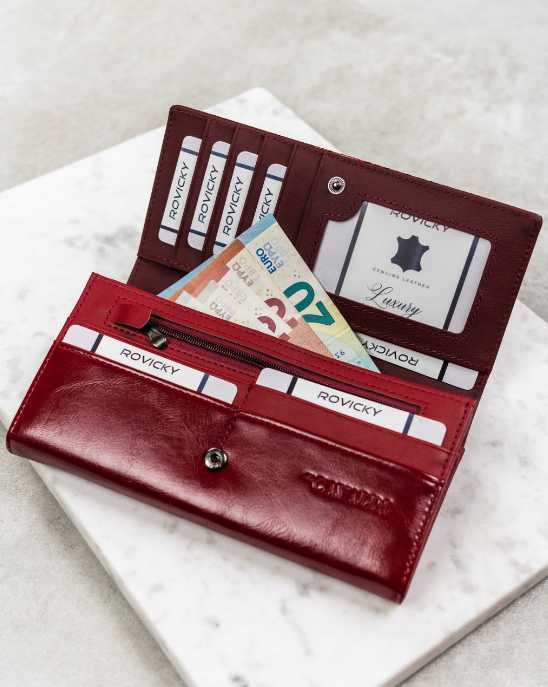 4U Cavaldi portfel skóra naturalna czerwonyPN27-BCF-BL-1321RED ttst765