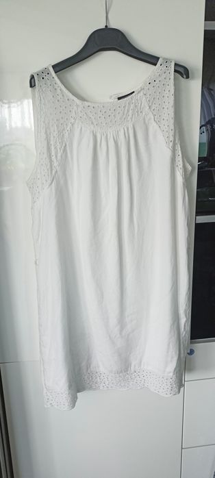 Cudna biała sukienka z ażurkiem r46/50