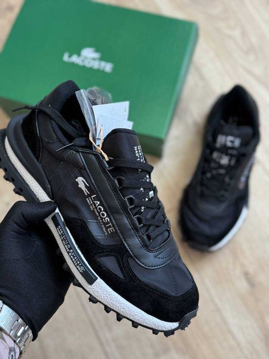 Lacoste Elite Active (Black White) Лакоста кросівки чоловічі ектів