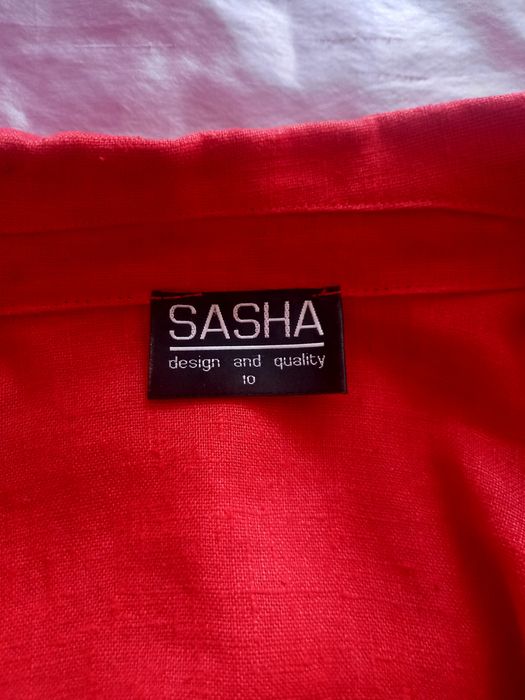 Lniany czerwony żakiecik SASHA 10