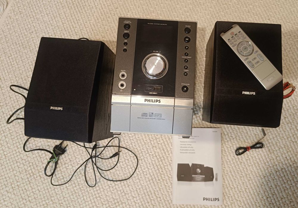 Wieża Philips MCM394 USB CD MP3 z pilotem