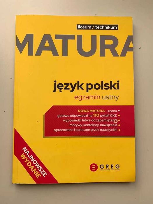 matura z języka polskiego lektury, zbiory zadań, ustna