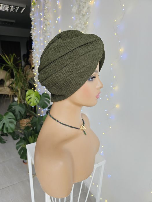 Wygodny turban czapka Sia butelkowa zielen