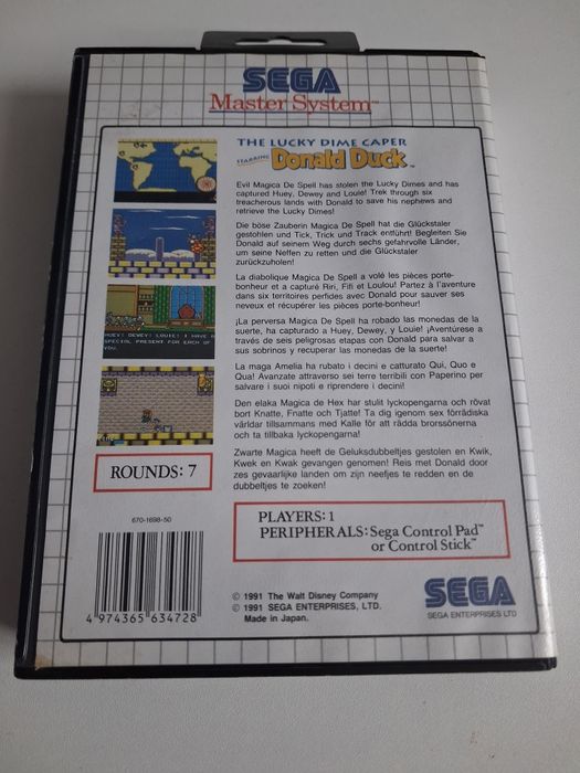 Donald Duck Lucky Dime Caper Sega Master System