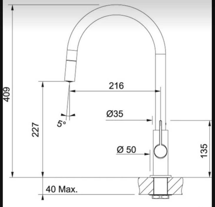 Bateria kuchenna FRANKE EVO chrom biała WYCIĄGANA WYLEWKA