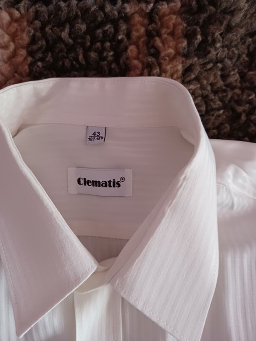 Elegancka koszula męska kołnierzyk 43 wzrost 182-188 kremowa