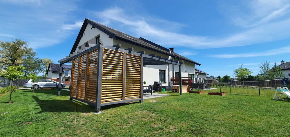 Nowoczesne pergole drewniane, zadaszenia tarasowe, altany