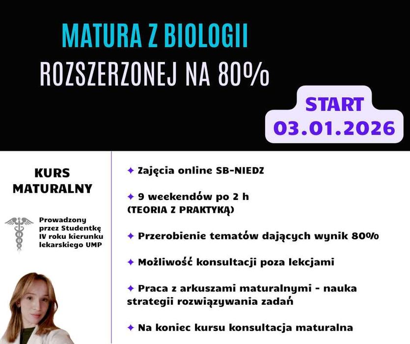 Kurs matura BIOLOGIA 2026