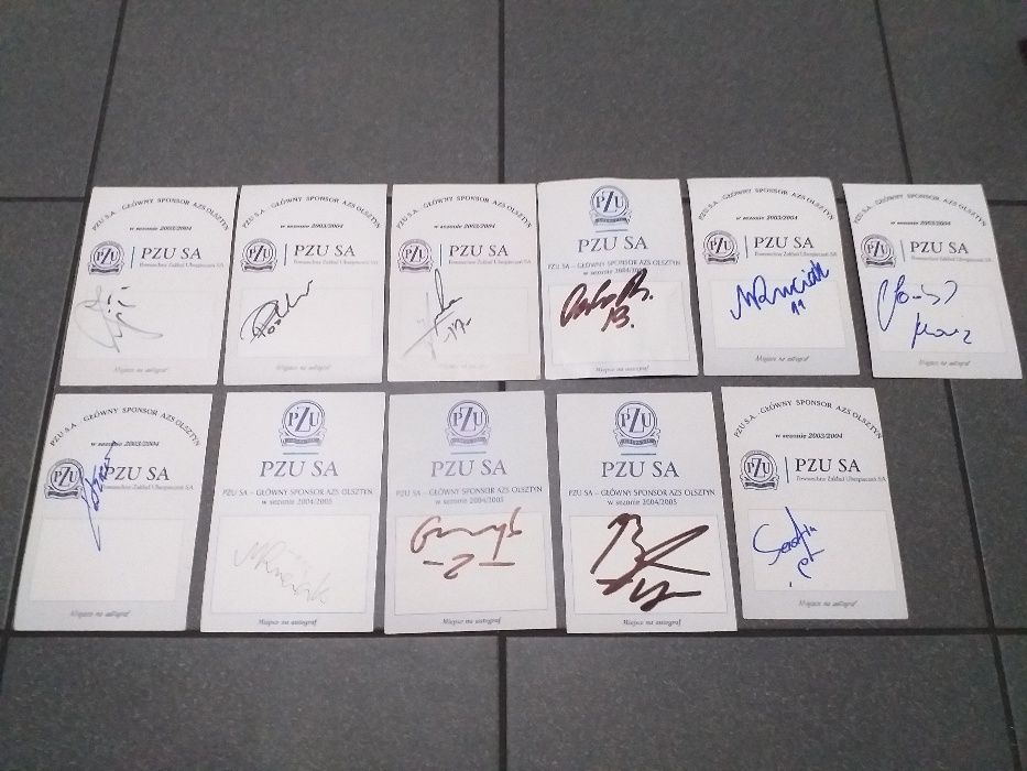 Karty z autografami AZS Olsztyn