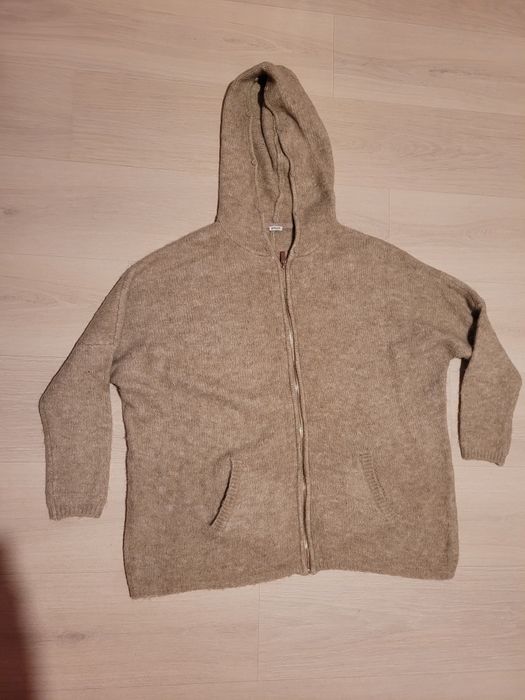 Sweter z kapturem zamek oversize L