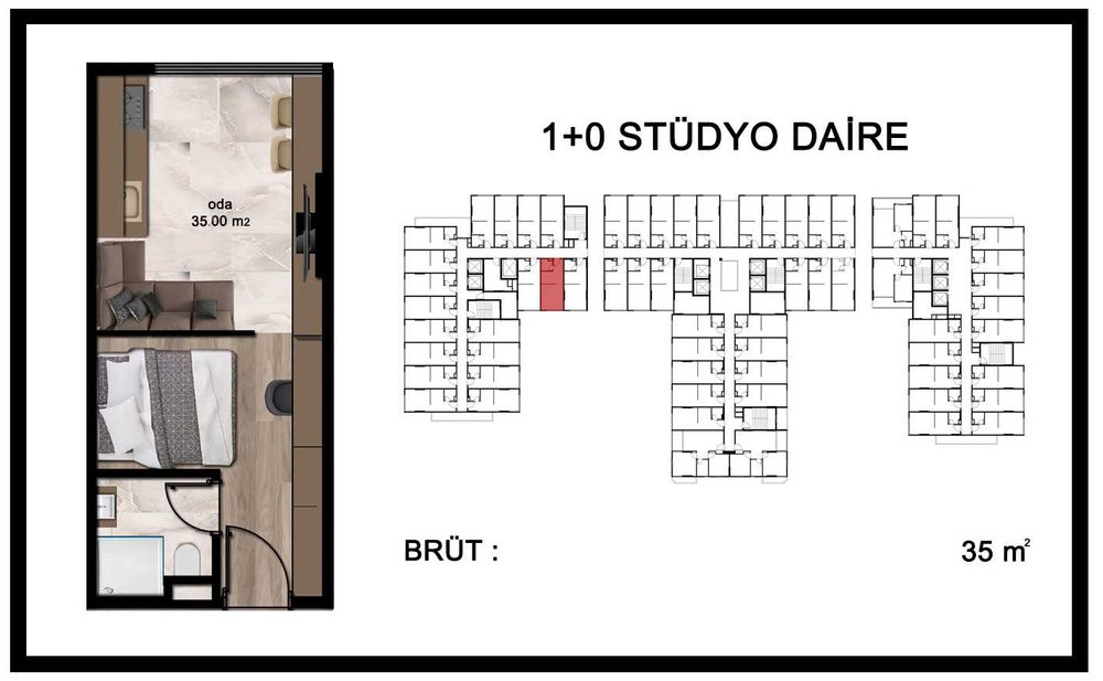 Доступна ціна для квартири біля моря , Мерсін, Томюк.