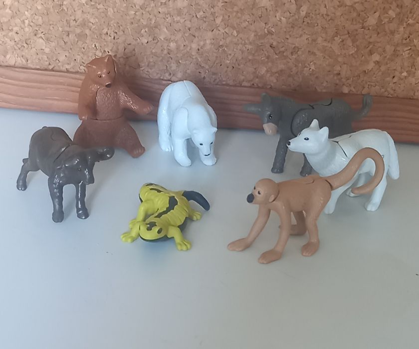 Conjunto 7 animais em miniaturas