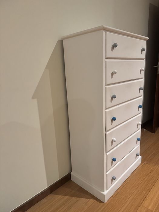 Movel camiseiro branco 7 gavetas