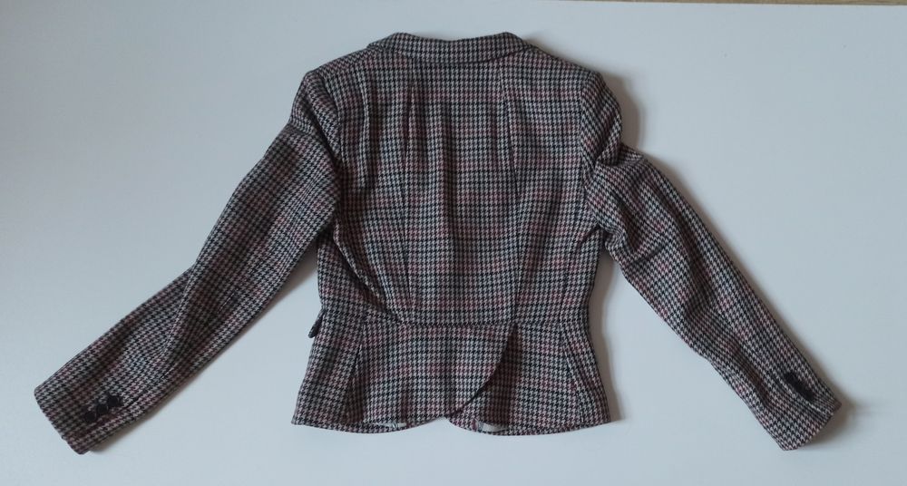 Marynarka w pepitkę z domieszką wełny H&M, rozm. 38, jak nowa