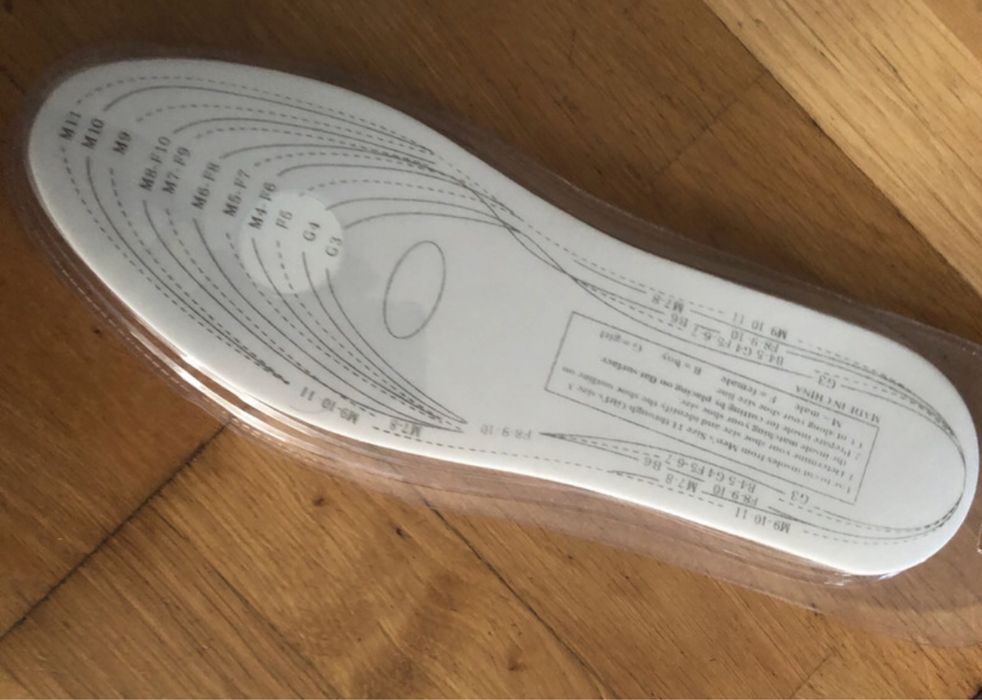 Wkładki do butów z pamięcią kształtu, uniwersalne