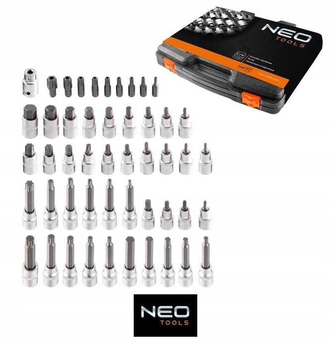 Zestaw Bity Nasadki Torx Hex 49 Sztuk Neo 08-713