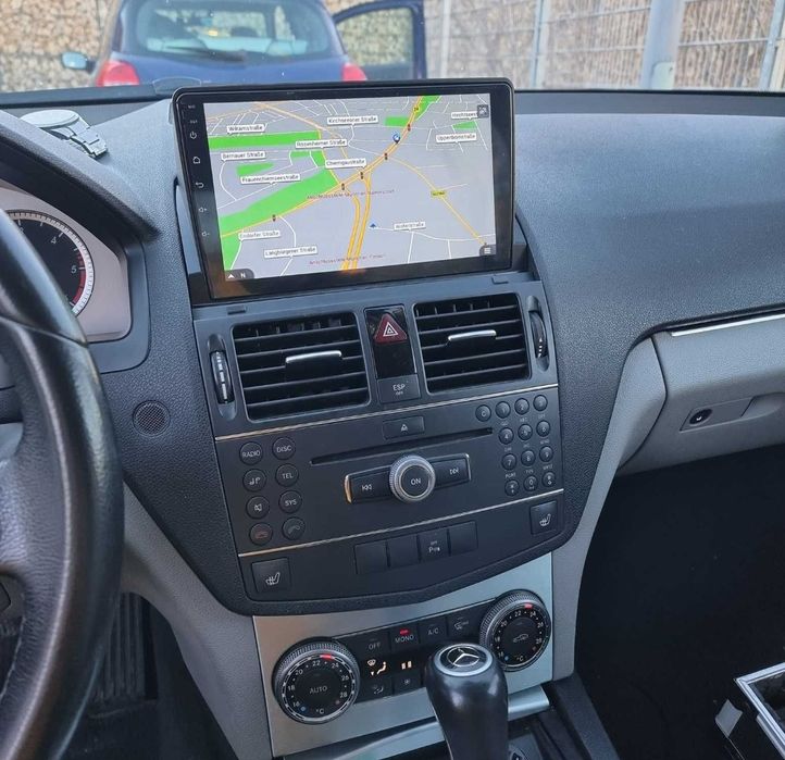 Rádio 2 DIN 9" Mercedes Classe C (W204) • Android C200 C220 (4+64 GB) + Carplay e android auto