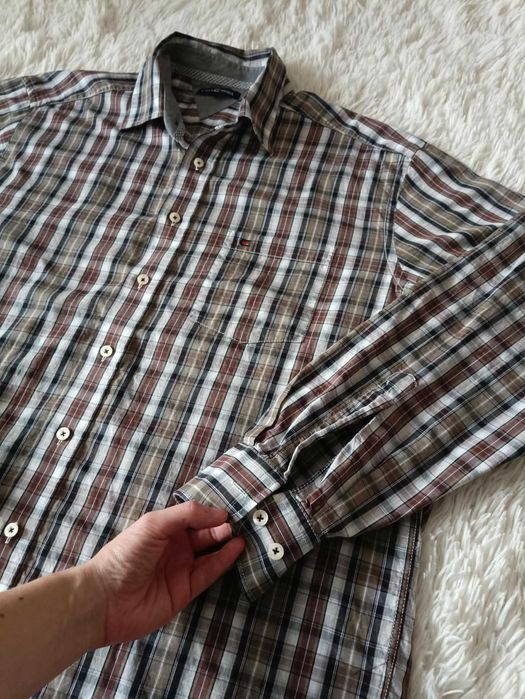 Koszula męska w kratę Casa Moda, XL, bawełna 100%, z kołnierzem, długi rękaw