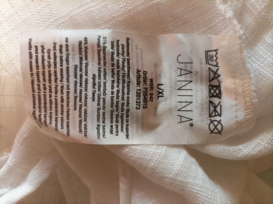 Tunika plażowa biała Nowa rozm L/XL