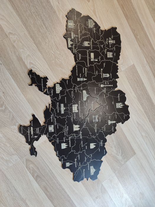 Декор. Дерев'яна мапа України 100 сантиметрів