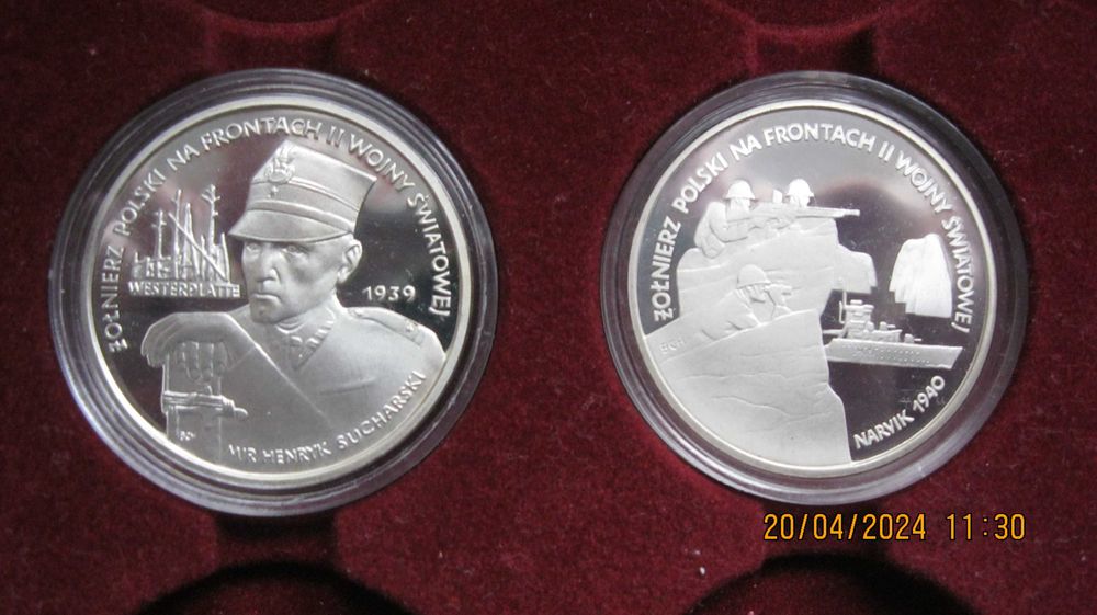 Srebrne monety super kolekcja.