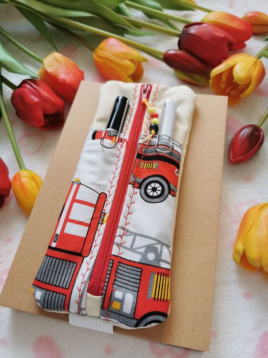 Piórnik na gumce na notatnik hand made