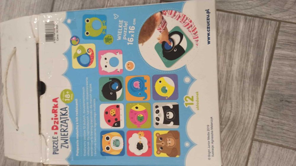 Puzzle z dziurką, zwierzątka. Czuczu- kompletne