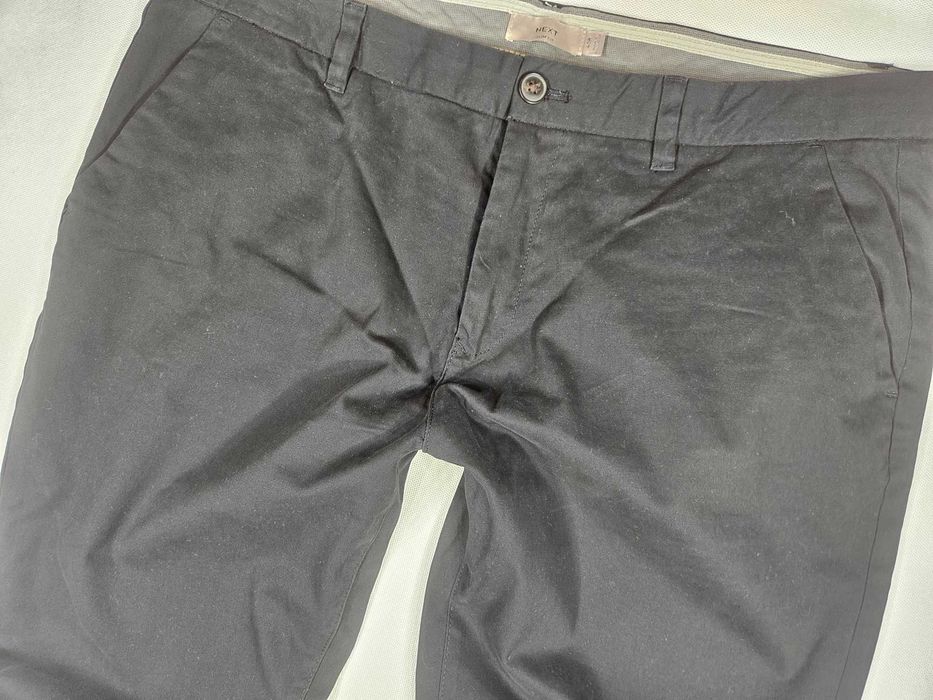 NEXT slim fit czarne spodnie materiałowe chino W40L32 102cm