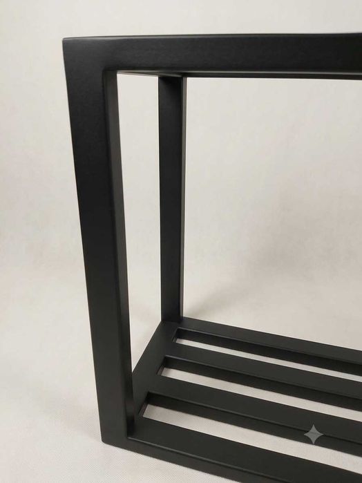 Półka ścienna loft metalowa czarna 60x36x21 cm