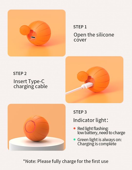 Розумний інтерактивний м'ячик для котів Rojeco Smart Bouncing Ball