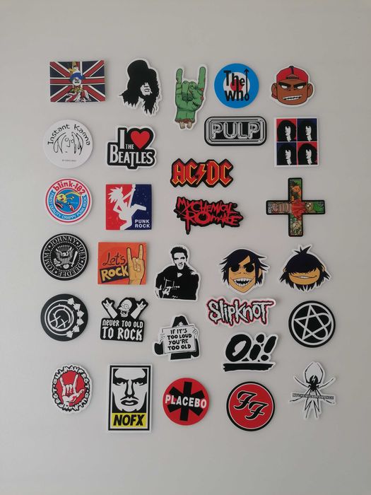 100 Autocolantes Stickers Rock Pop Moda Bandas Música Pack Set