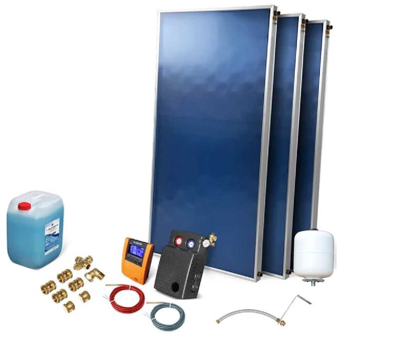 Zestaw solarny, kolektory płaskie 3X WEBER FX-PX 2.5 bez zbiornika