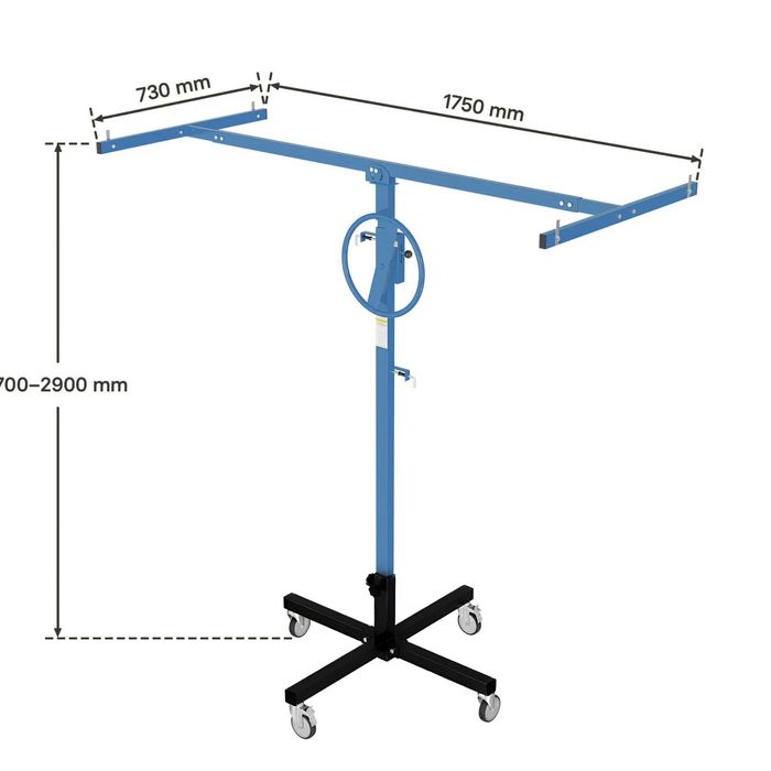 Podnośnik do płyt GK OSB karton gips 170-290 cm do 40 kg Mobilny