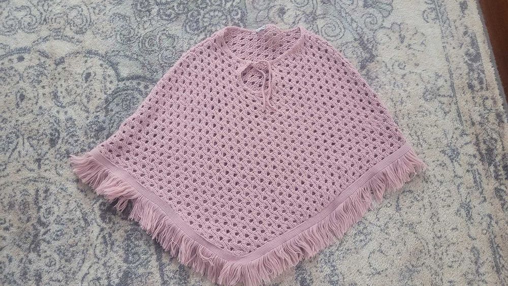 ponczo peleryna różowa