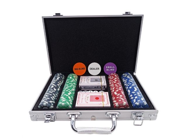 Zestaw Do Pokera Walizka Texas 300 Żetonów Gra Poker Blackjack Kości K