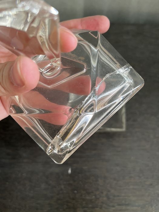 Conjunto de frascos de toucador em vidro/cristal com bandeja