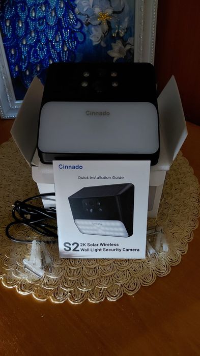 Вулична бездротова Wi-Fi камера Cinnado S2 2K на сонячній батареї з прожектором