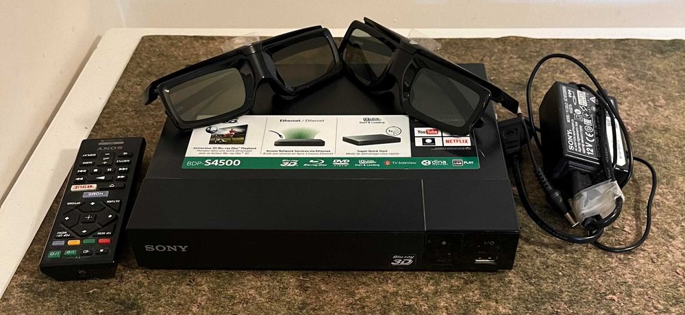 Odtwarzacz Blu-ray 3D SONY BDP-S4500 + PILOT + 2x OKULARY 3D