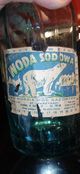 Syfon woda sodowa Szczecin niedźwiedź gazowana lata 60 70