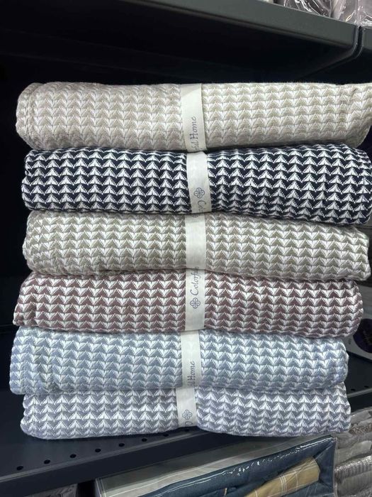 Натуральні двосторонні муслінові покривала "Зубчики" Colorful Home