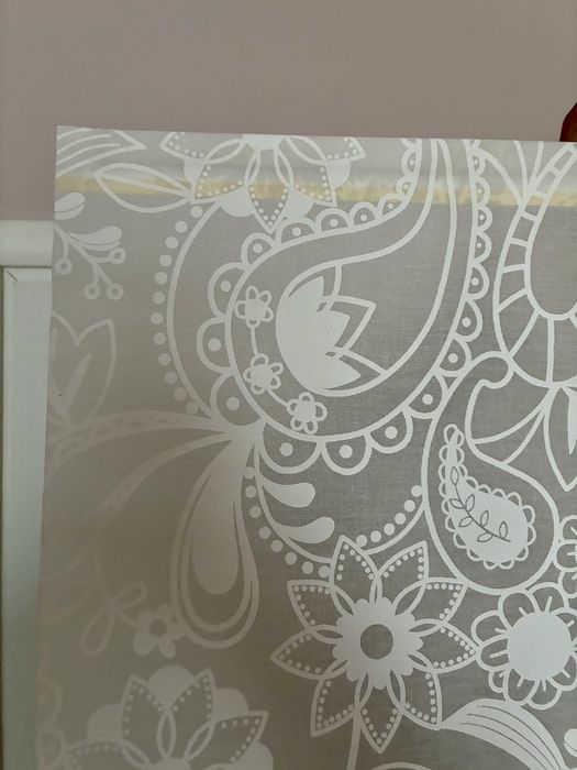 2x Roleta biała IKEA Liselott z pięknym wzorem kwiatowym 195x80 cm