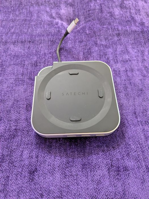 Хаб Satechi Mac Mini M4 Stand & Hub with SSD Enclosure Silver (ST-GNMMES)