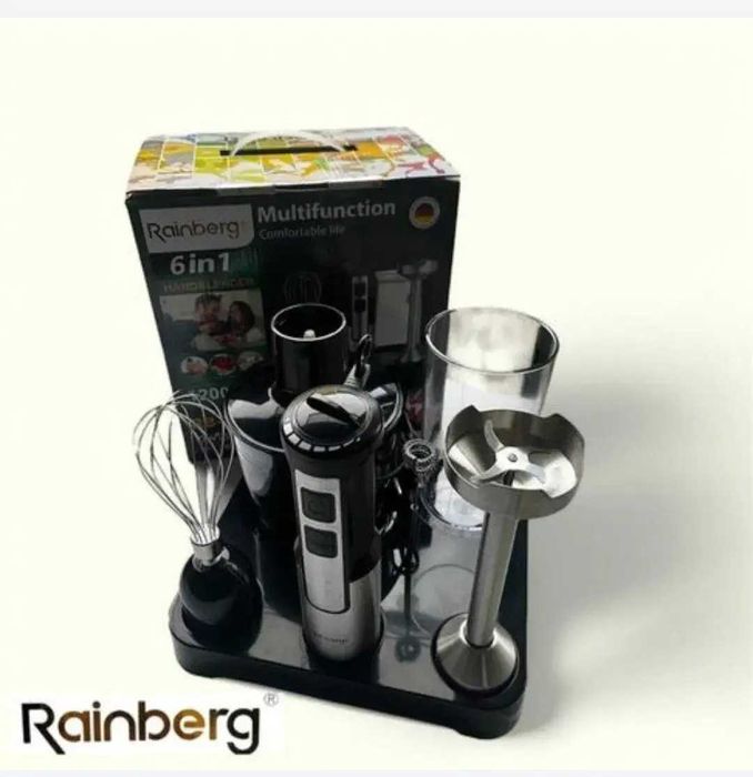 Занурювальний блендер 6в1 з підставкою 1200Вт RB-2293 R
