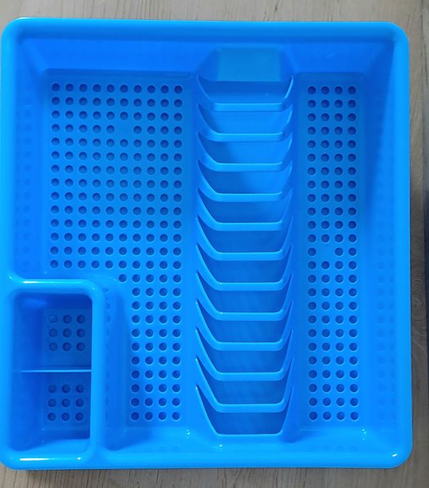 Escorredor louça azul com tabuleiro 36x33cm