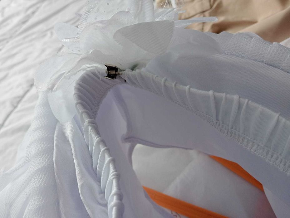 Saia de Tule "Ballet" Branca – TAM S (160) – NOVA c/ Flor