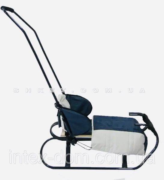 Санки с матрасом и ручкой, Фиджо, Синие