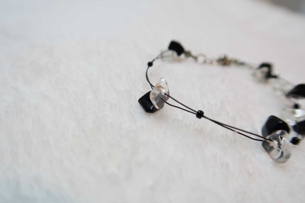 Bransoletka kamienie onyks delikatna ręcznie robiona handmade 18