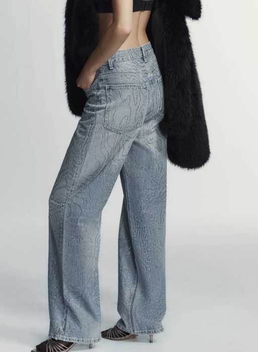 Джинси Zara з камінчиками стрази