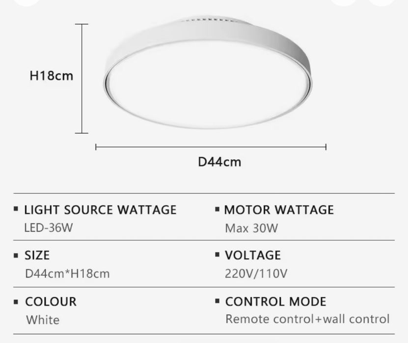 Led com ventilador para teto (Novo)
