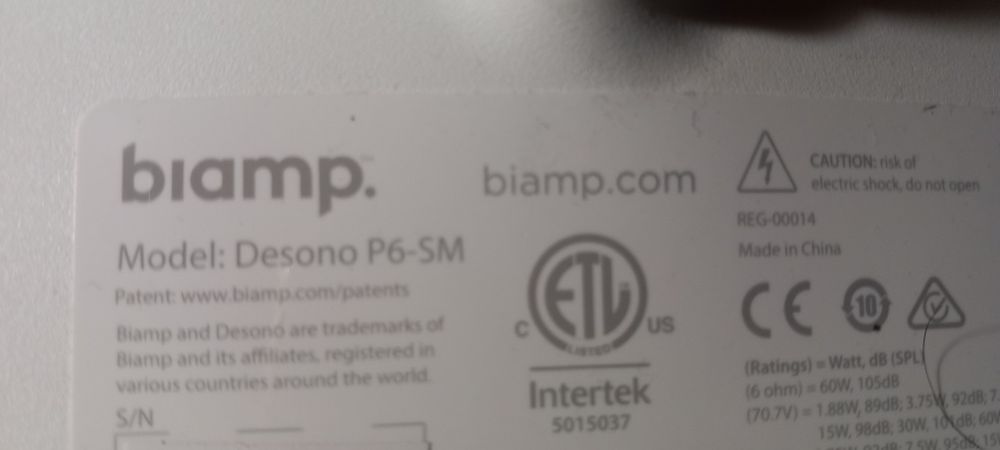 Coluna de som suspensa DESONO P6-SM